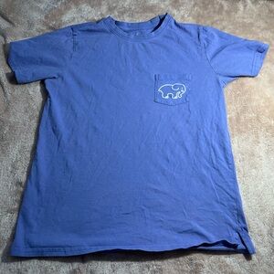 Ivory Ella Classic Blue-purple Tee with Pocket Graphic